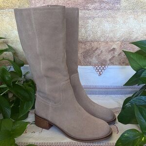 NEW Wilt Women’s Genuine Leather Alfa Knee High Taupe Grey Boho Boots, Size 10